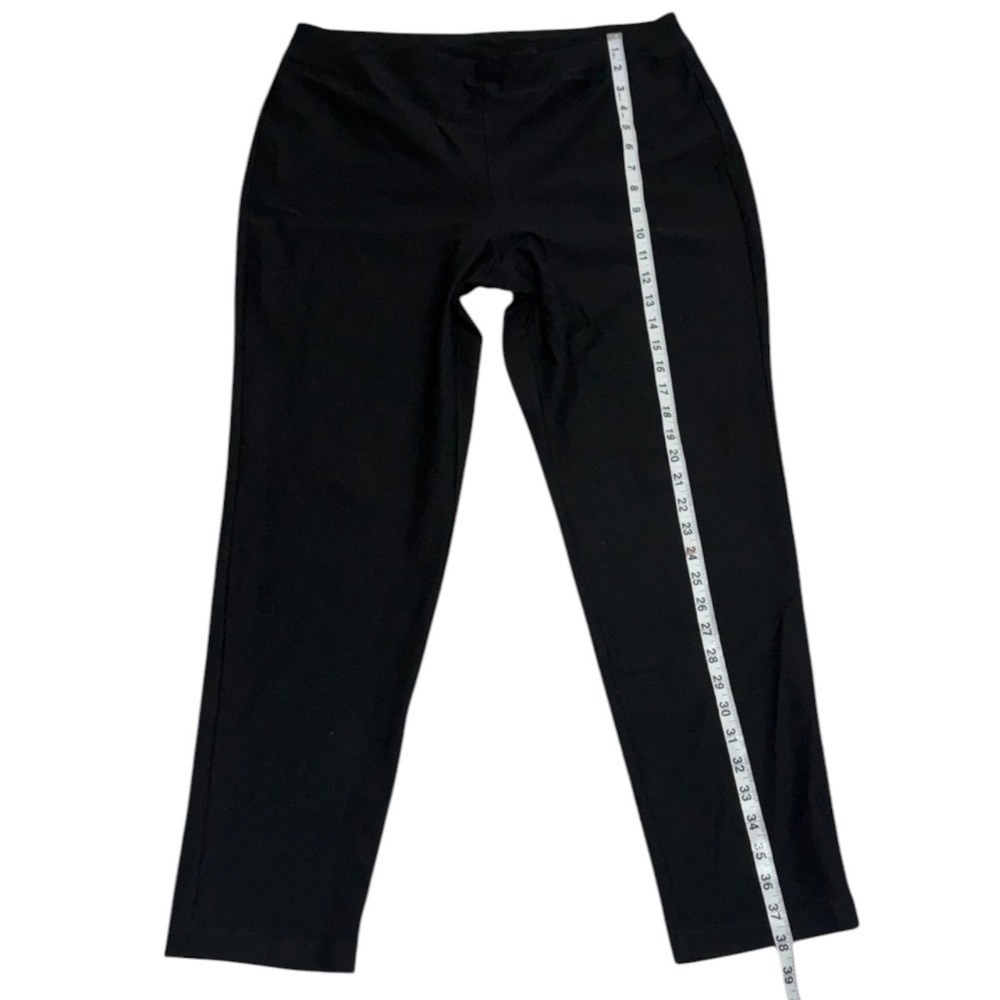 Eileen Fisher Black Slim Ankle Pants Women's Size L Stretch Pull-On Ponte - Picture 9 of 12